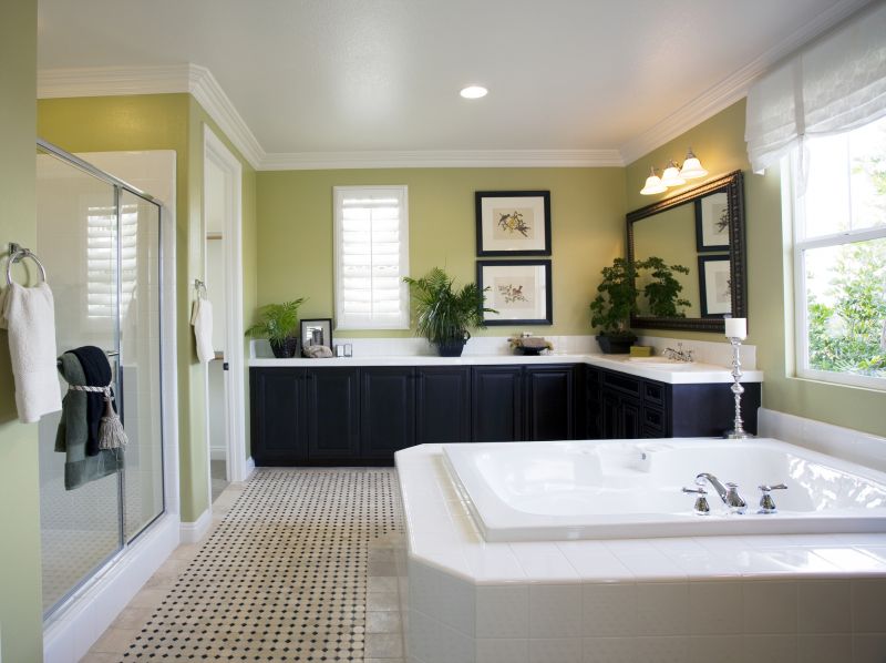 Contemporary Bathroom with Large Tile